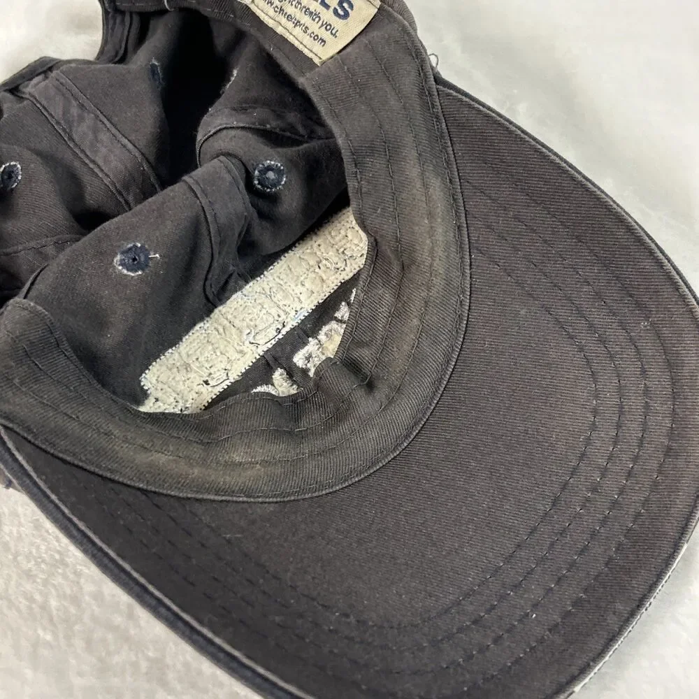 Scheels Distressed Gray/Blue Mens Hat Adjustable Ball Cap Baseball Sporting Good